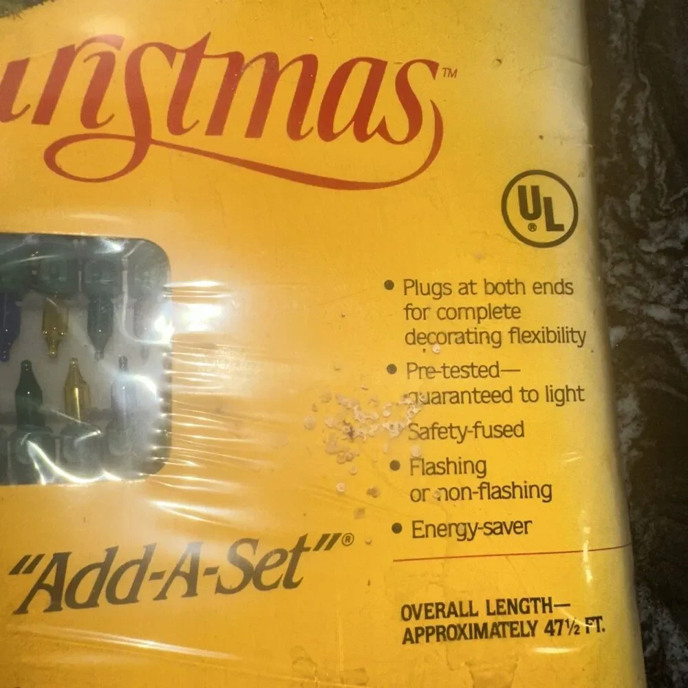 3 VTG NOS 1991 Kodak Color of Christmas Light Extra Bright Add-A-Set 200 Total